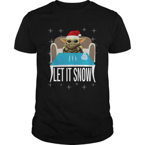 Santa Baby Yoda Let It Snow Christmas Shirt